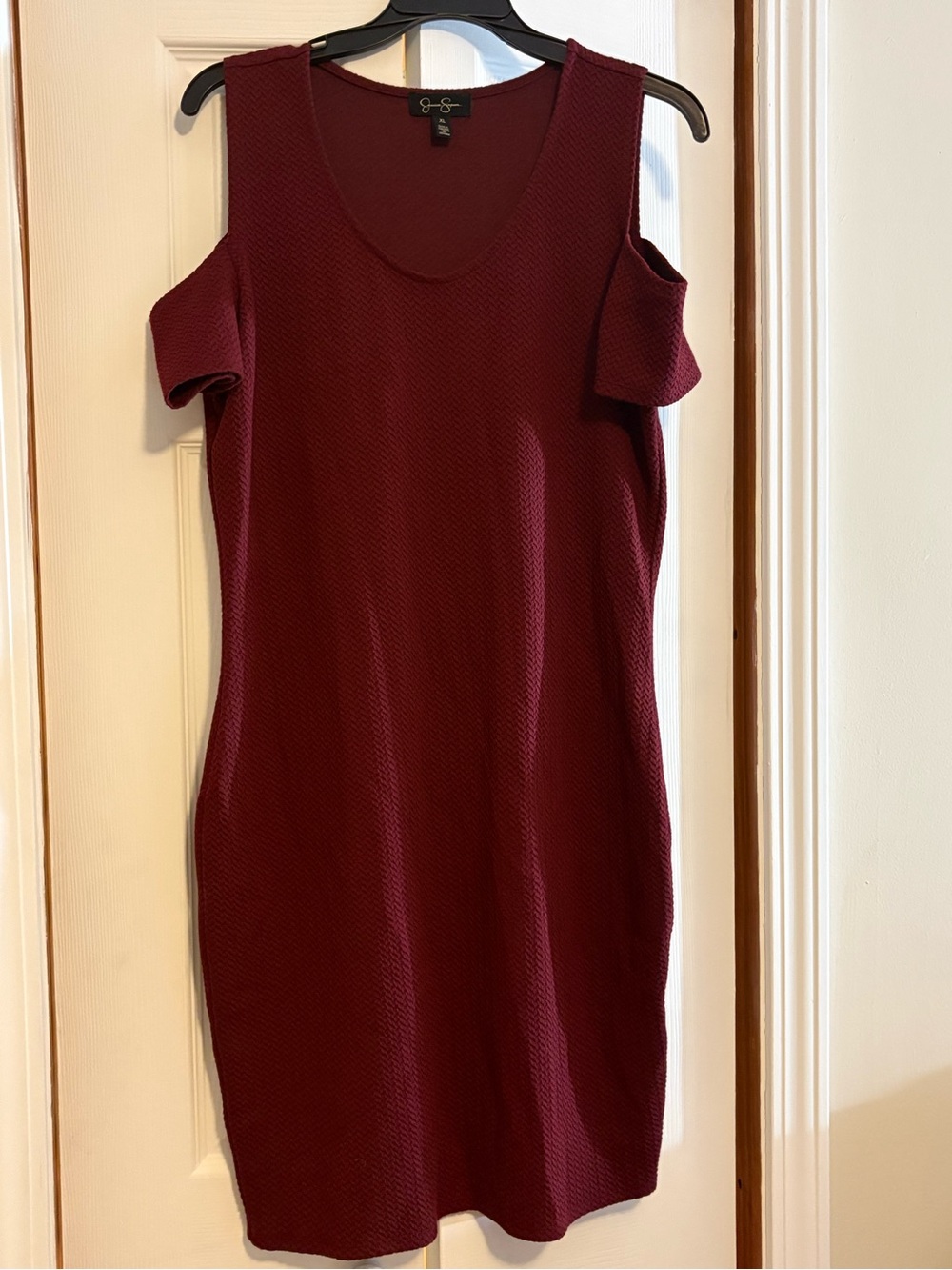 Jessica Simpson Wine Cold-Shoulder Mini Dress